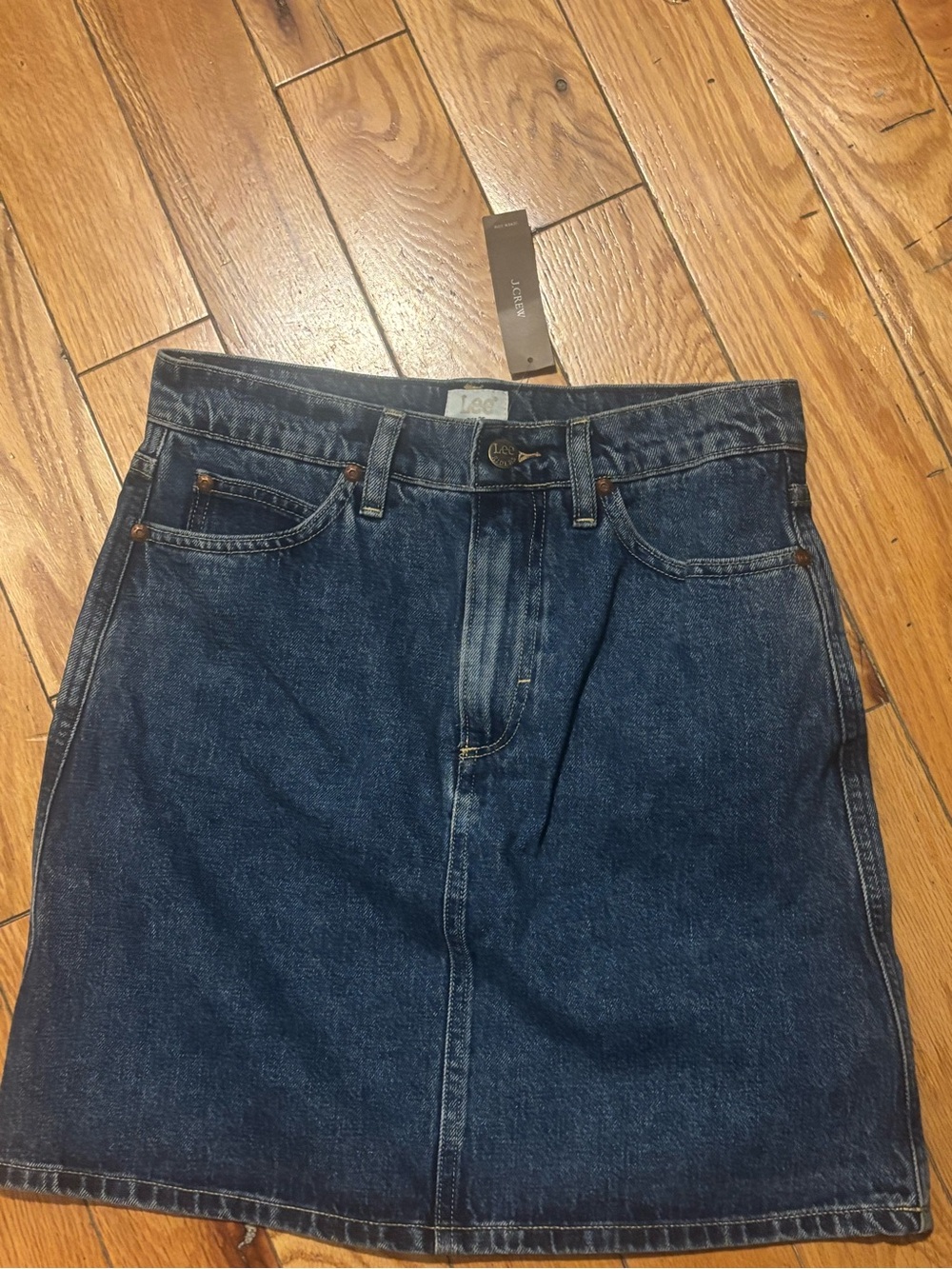 Lee x Jcrew Dark Blue Denim Mini Skirt